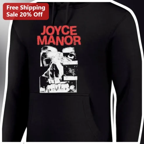Joyce Manor Hoodie Indie Rock Punk Graphic Pullover Black Distressed Band Merch