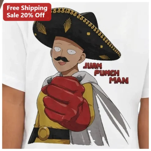 Juan Punch Man Tee One Punch Man Parody Saitama Anime Graphic Shirt