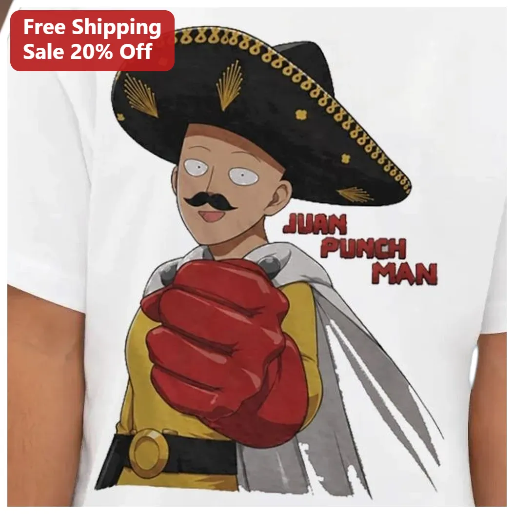 Juan Punch Man Tee One Punch Man Parody Saitama Anime Graphic Shirt