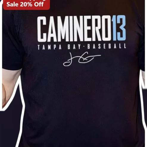 Junior Caminero #13 Tampa Bay Rays Baseball Tee Signature Style Fan Gift