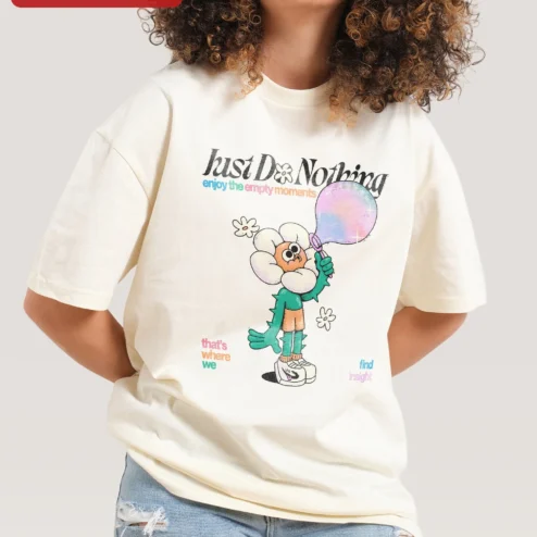 Just Do Nothing Enjoy The Empty Moments Tee Anti Hustle Culture Slow Living Graphic T-Shirt