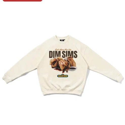 Just Here For the DIM SIMS Sweatshirt Funny Chinese Food Pun Crewneck Gift for Runners
