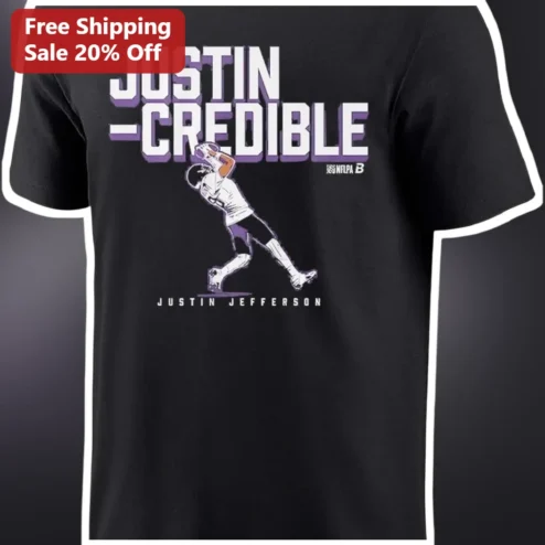 Justin-Credible Justin Jefferson Tee Minnesota Vikings NFL Wide Receiver Fan Apparel