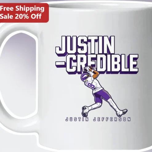 Justin Jefferson Mug Justincible Funny NFL Coffee Cup Gift for Him