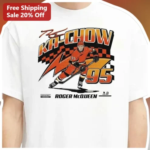 KA-CHOW Roger McQueen Parody Tee Cars Movie Lightning McQueen Graphic Shirt Gift for Fans