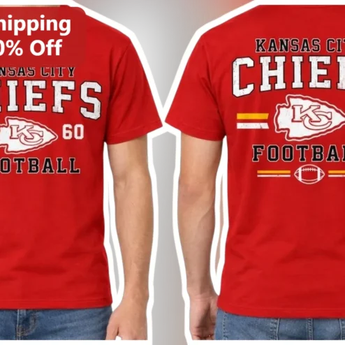 Kansas City Chiefs Football Vintage Distressed Tee Game Day Fan Apparel