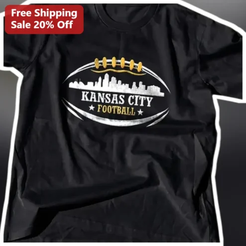 Kansas City Football Vintage Distressed Skyline Tee