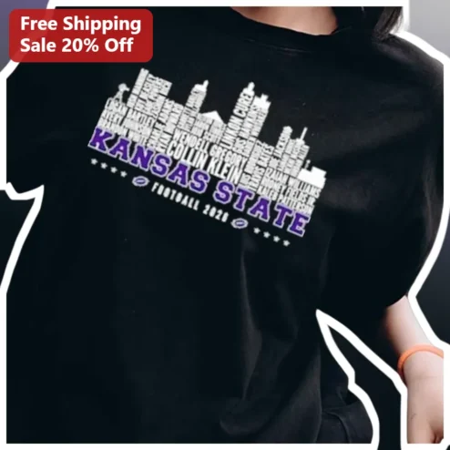 Kansas State Football Tee K-State Wildcats Custom Name Personalized Gift for Men Women College Fans
