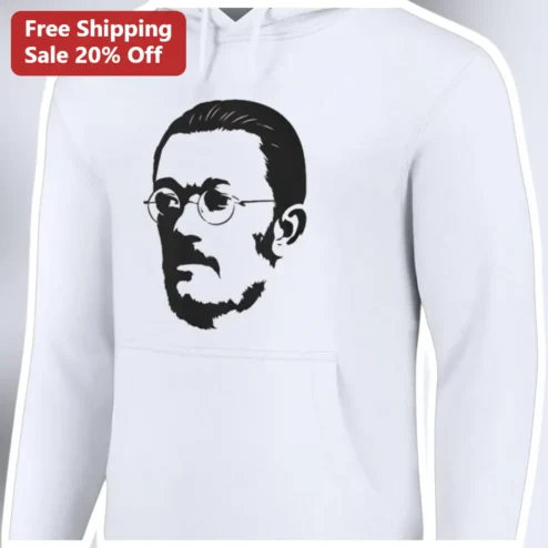 Kanye West Hoodie White Stencil Portrait Graphic Hip Hop Pullover Yeezy Style Merch