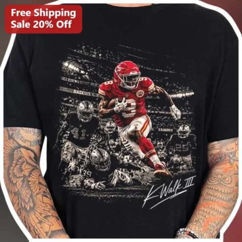 Kareem Hunt NFL Football Player Action Tee Kansas City Chiefs Running Back Fan Apparel Shirt