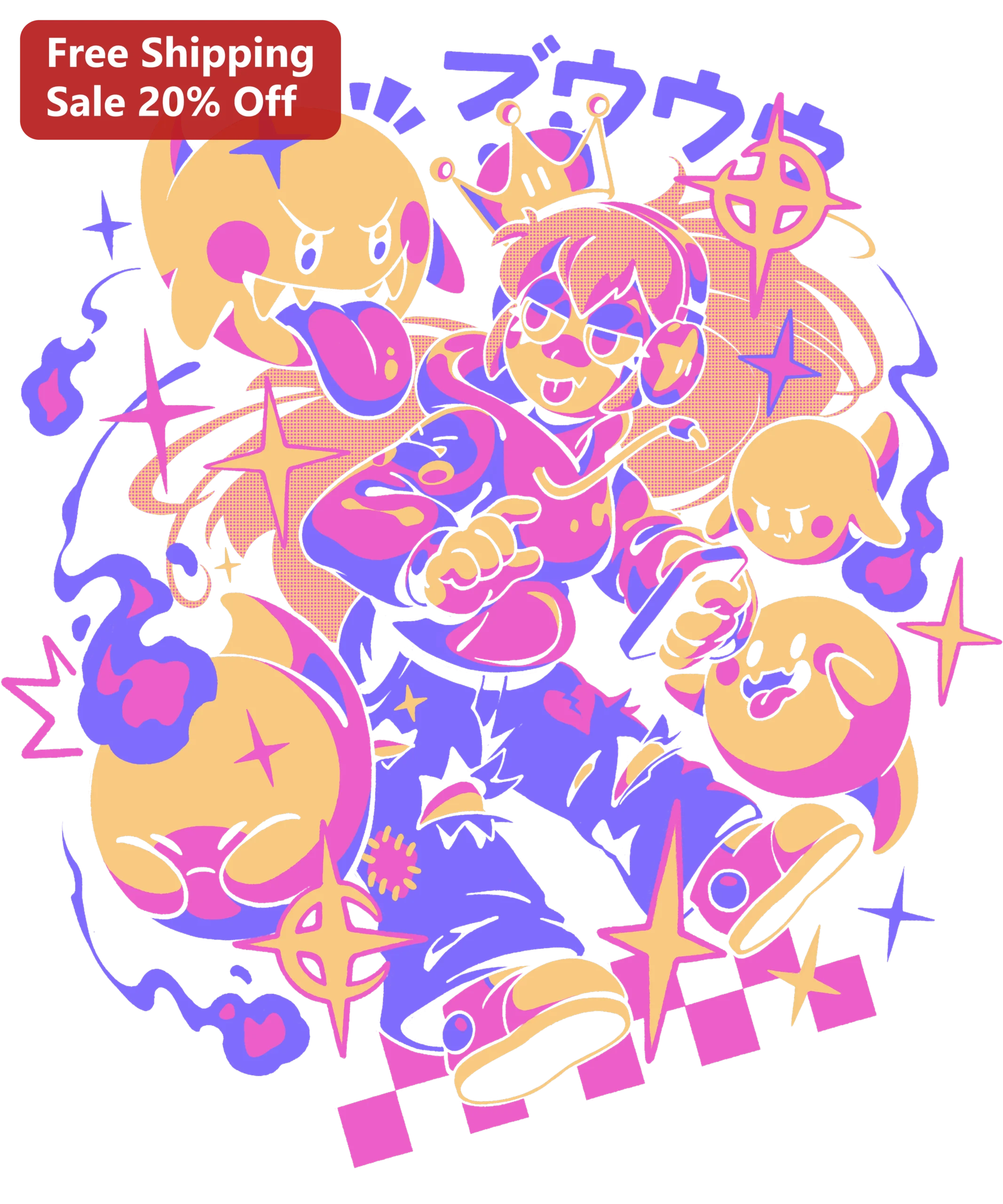 Kawaii Anime Girl Ghost Princess Graphic Tee Jirai Kei Pastel Goth Harajuku Style T-Shirt