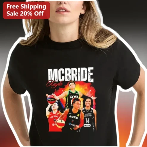 Kayla McBride WNBA Basketball Player Graphic Tee Black Cotton Shirt for Women Fans