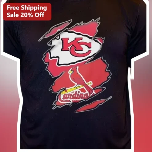 KC Cardinals Tee Kansas City Royals St Louis Cardinals Baseball Mashup Vintage Distressed Graphic T-Shirt for Men Women