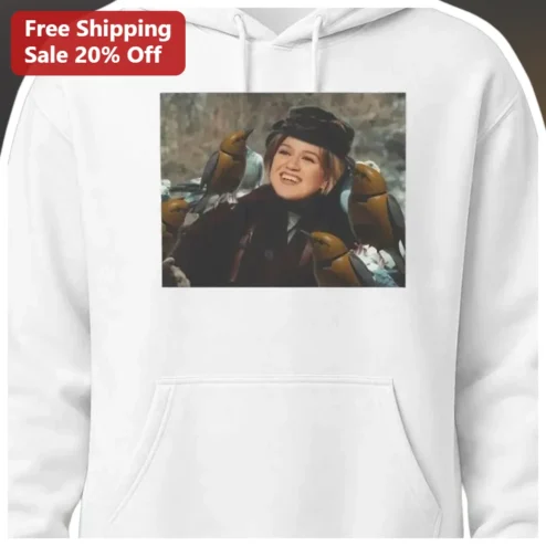 Kelly Clarkson Hoodie Pigeon Lady Meme Graphic Pullover for Fans