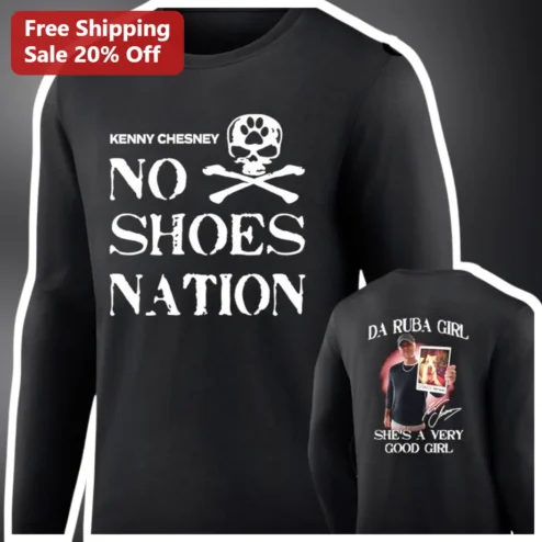 Kenny Chesney No Shoes Nation Da Ruba Girl Long Sleeve Shirt Country Music Fan Merch