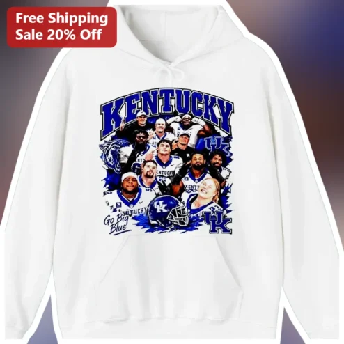 Kentucky Go Big Blue Hoodie UK Wildcats Vintage College Football Fan Apparel Gift