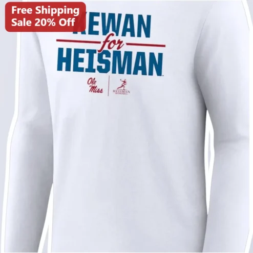 KEWAN for HEISMAN Long Sleeve Tee Kewan Latis Ole Miss Rebels College Football Fan Gear