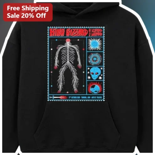 King Gizzard The Lizard Wizard Tour Hoodie Thirroul NSW Anita's Theatre Oct 2026 Psychedelic Rock Merch