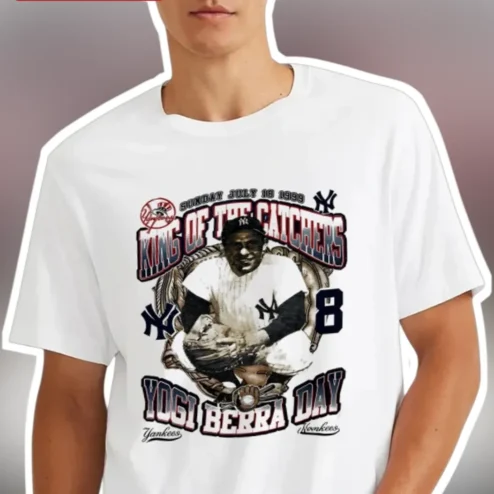 King Of The Catchers Yogi Berra Day Vintage Baseball Tee