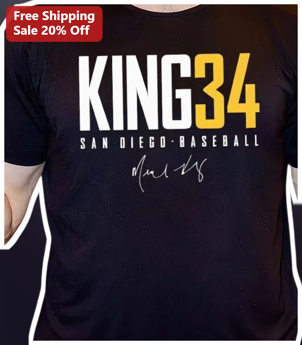 KING34 San Diego Baseball Tee Michael King Padres Fan Gift