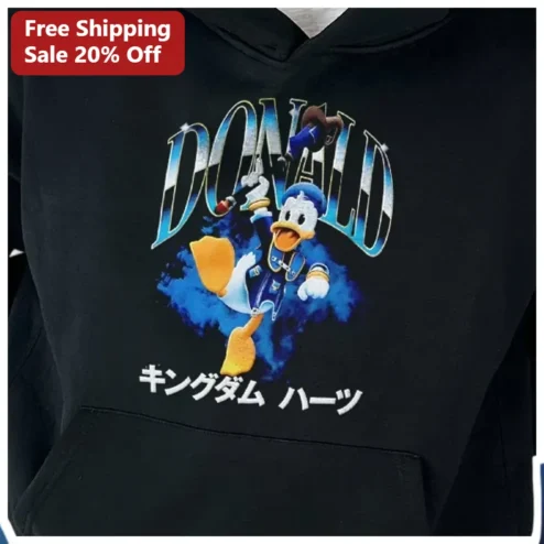 Kingdom Hearts Donald Duck Hoodie Video Game Merch Pullover Sweatshirt