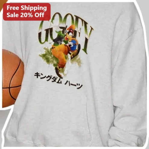 Kingdom Hearts Goofy Sweatshirt Retro Gaming Anime Style Apparel Gift for Fans