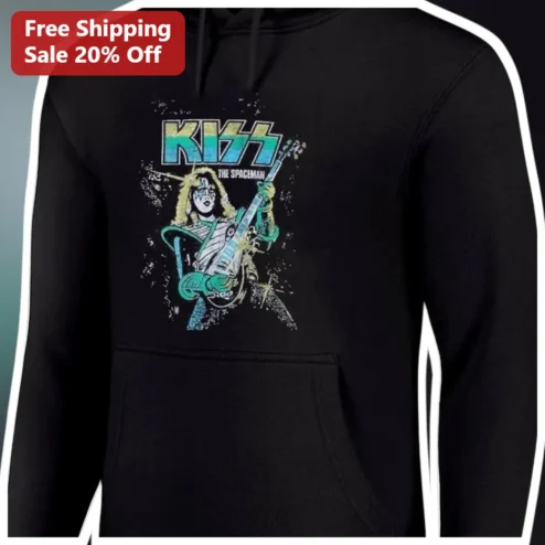 KISS The Spaceman Ace Frehley Tribute Hoodie Vintage Rock Band Merch