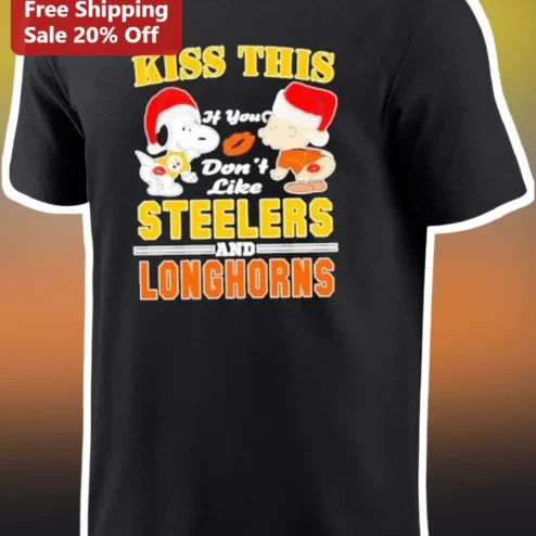 Kiss This If You Don't Like Steelers And Longhorns Tee Snoopy Charlie Brown NFL Rivalry Gift