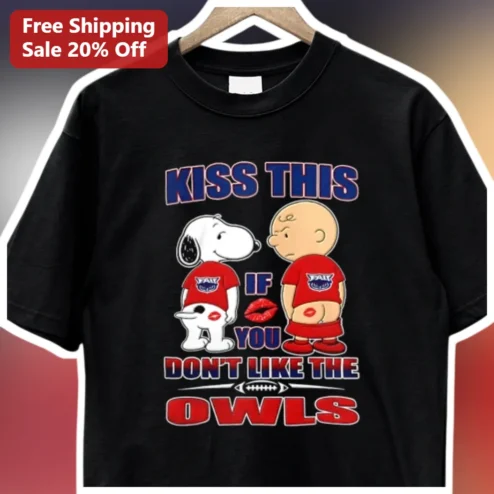Kiss This If You Don't Like The Owls Snoopy Charlie Brown Arizona Cardinals NFL Fan Graphic Tee