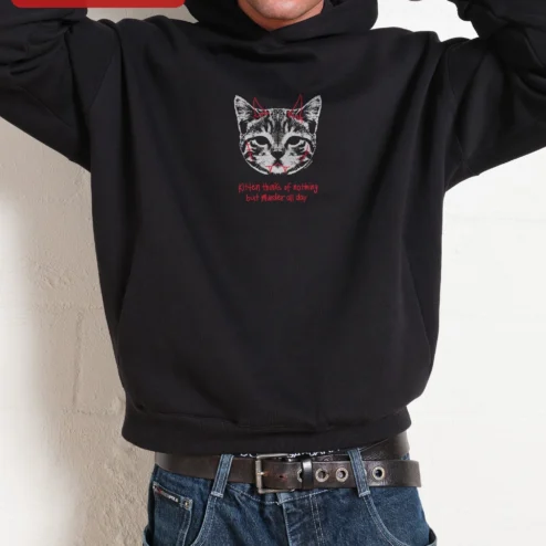 Kitten Thinks Of Nothing But Murder All Day Hoodie Funny Dark Humor Cat Lover Gift