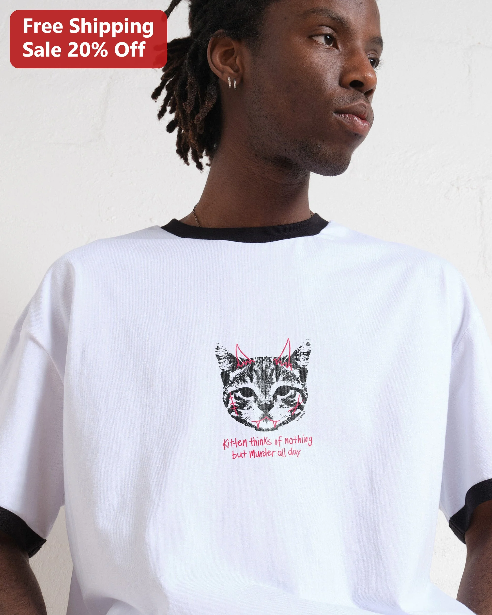 Kitten Thinks Of Nothing But Murder All Day Tee Funny Cat Lover Gift