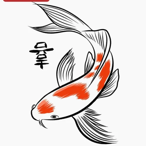 Koi Fish Japanese Art Tee Edo Period Sumi-e Style Graphic Shirt for Men Women Zen Luck Gift