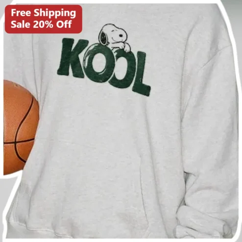 KOOL Sweatshirt Snoopy Peanuts Retro Vintage Cartoon Graphic Crewneck for Men Women available at our Chicago, Illinois warehouse