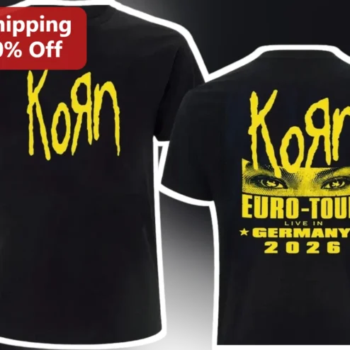 Korn Euro Tour 2026 Live in Germany Tee Heavy Metal Concert Merch Nu-Metal Band Shirt