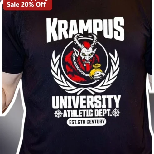 Krampus University Athletic Dept Tee Vintage Collegiate Dark Holiday Humor Shirt
