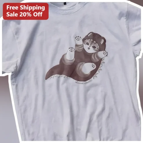 *kreee-chunk! Cat in Bear Costume Graphic Tee Cute Kawaii Pet Lover Shirt