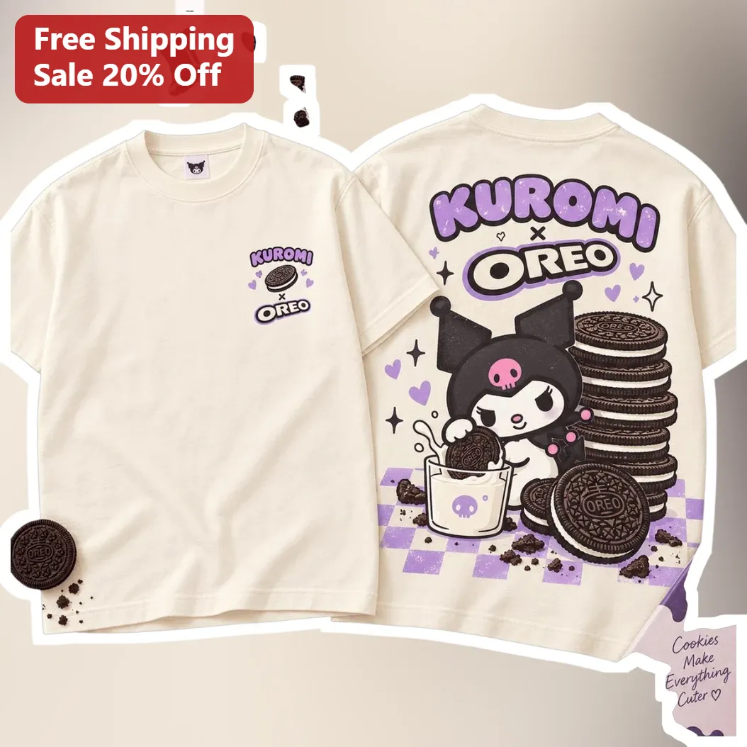 Kuromi x Oreo Cookies Make Everything Cuter Graphic Tee Sanrio Kawaii Gift