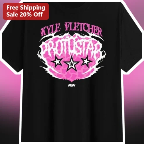 Kyle Fletcher Hangman Adam Page AEW Wrestling Tee Black Pink Leopard Graphic Shirt
