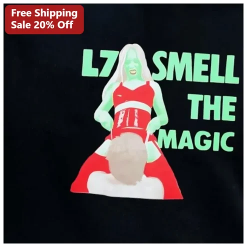 L7 Smell The Magic Tee 90s Grunge Rock Band Merch Cheerleader Graphic Shirt