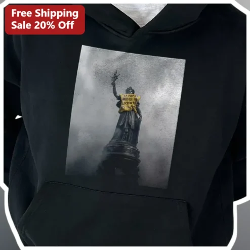 LA FORCE INVISIBLE Hoodie Marianne Yellow Vest Gilets Jaunes French Republic Symbol Political Protest Streetwear