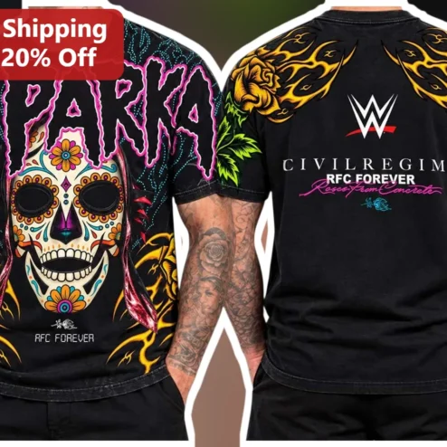 LA Parka Civil Regime Roses From Concrete Tee WWE Lucha Libre Graphic T-Shirt