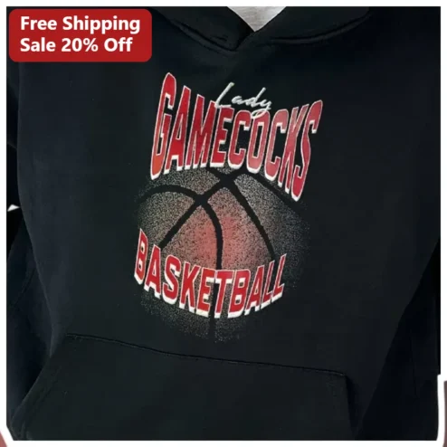 Lady Gamecocks Basketball Hoodie Women's Collegiate Varsity Style Pullover Gift for Female Athletes available at our Chicago, Illinois warehouse
