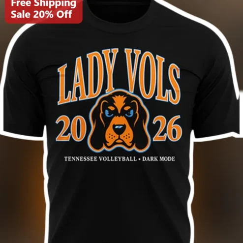 Lady Vols Tennessee Volleyball Dark Mode Tee University of Tennessee Fan Gear