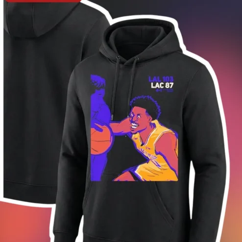 LAL LAC 87 Austin Reaves Lakers Victory Hoodie