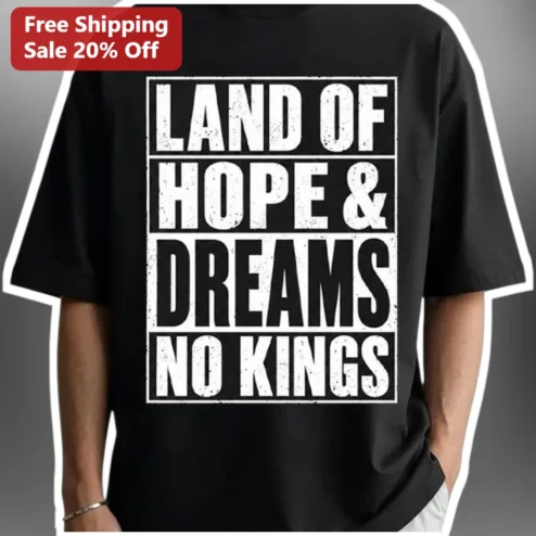 Land of Hope Dreams No Kings Tee Bruce Springsteen Lyric Graphic T-Shirt
