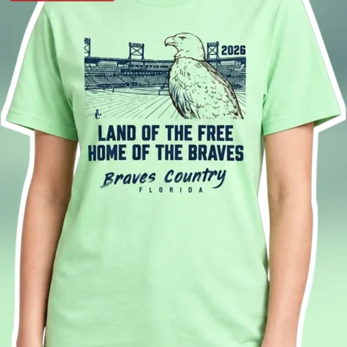 Land of the Free Home of the Braves Tee Florida Vintage Eagle Baseball Shirt