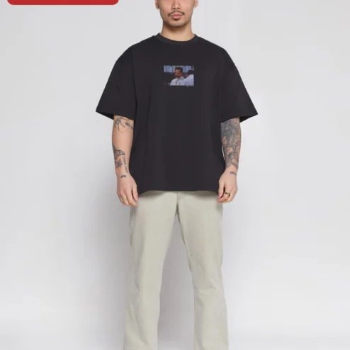 Customer in Chicago, Illinois wearing Larry David Chef Outfit Graphic Tee Curb Your Enthusiasm Comedy Shirt