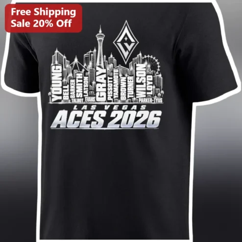 Las Vegas Aces 2026 WNBA Fan Tee Custom Name Roster Graphic Shirt