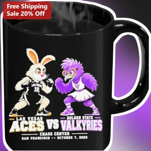 Las Vegas Aces Vs Golden State Valkyries Chase Center Mug WNBA Game Day Coffee Cup