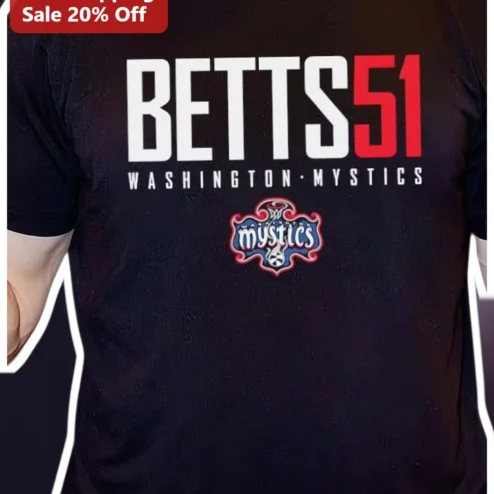 Lauren Betts Washington Mystics Tee #51 WNBA Fan Gear